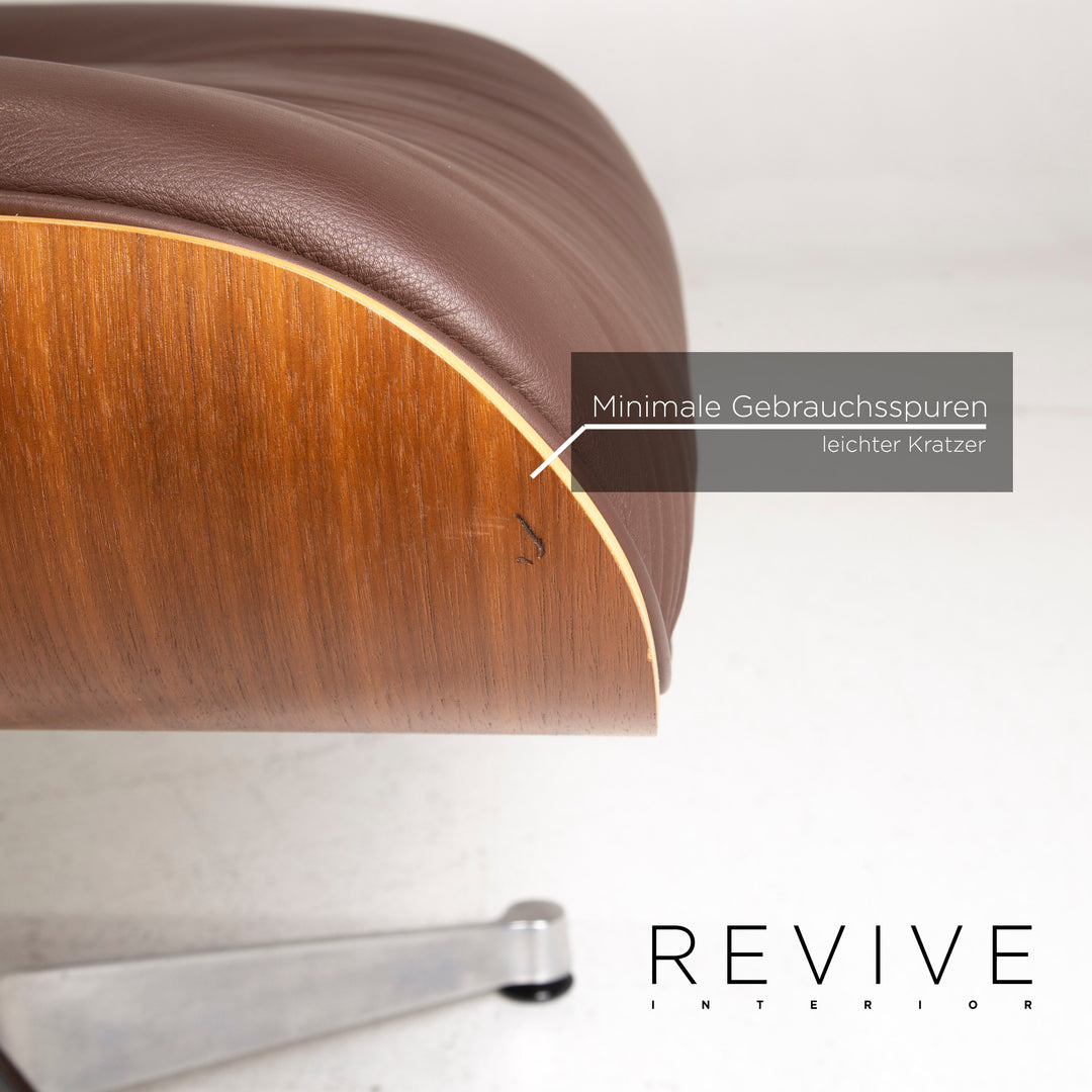Vitra Eames Lounge Chair avec fauteuil ottoman en cuir marron Charles &amp; Ray #12368