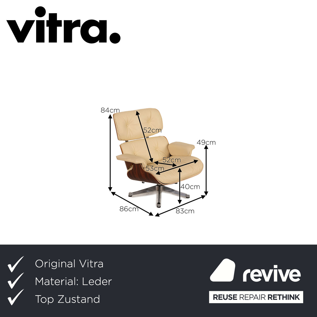 Vitra Eames Lounge Chair Leder Sessel Creme