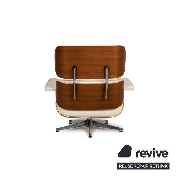 Vitra Eames Lounge Chair Leder Sessel Creme inkl. Ottoman