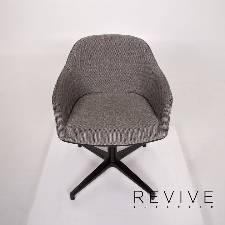 Vitra Softshell Stoff Sessel Grau Drehbar Stuhl #13812