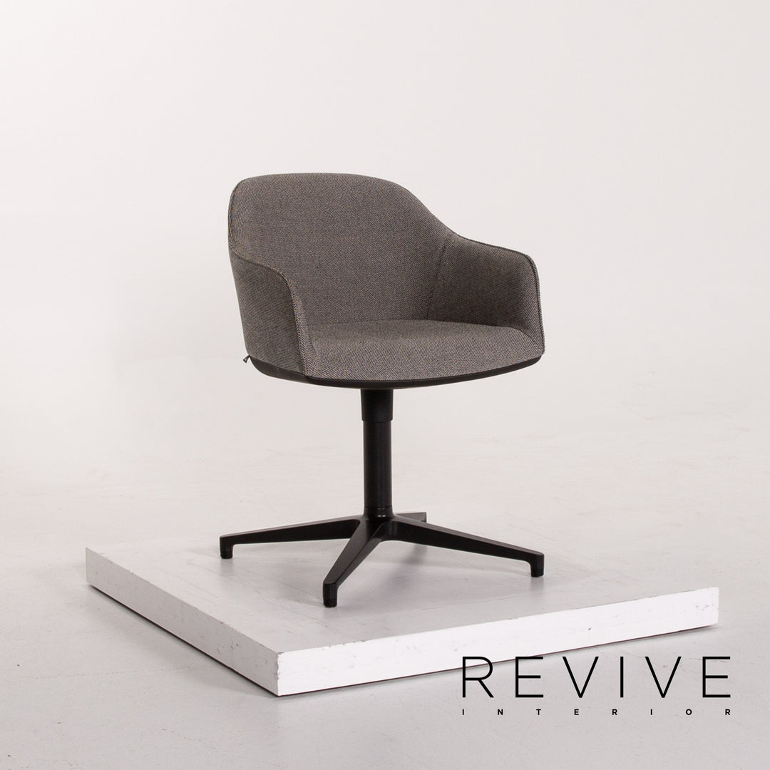 Vitra Softshell Stoff Sessel Grau Drehbar Stuhl #13812
