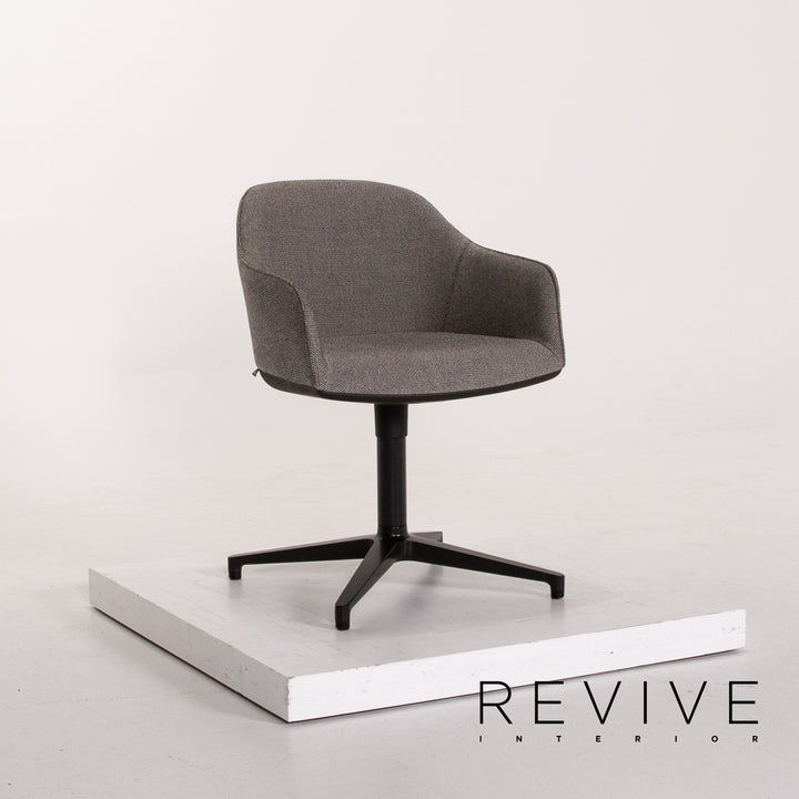 Vitra Softshell Stoff Sessel Grau Drehbar Stuhl #13812