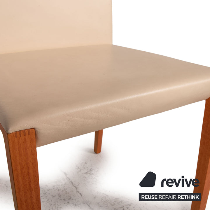 Walter Knoll Andoo Leder Holz Stuhl Beige Esszimmer Esstisch