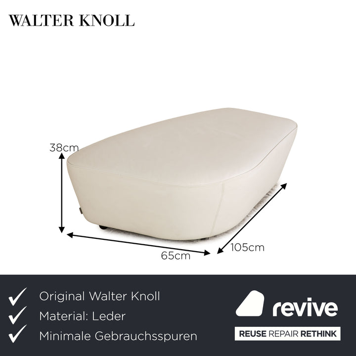 Walter Knoll Drift Leder Hocker Weiß