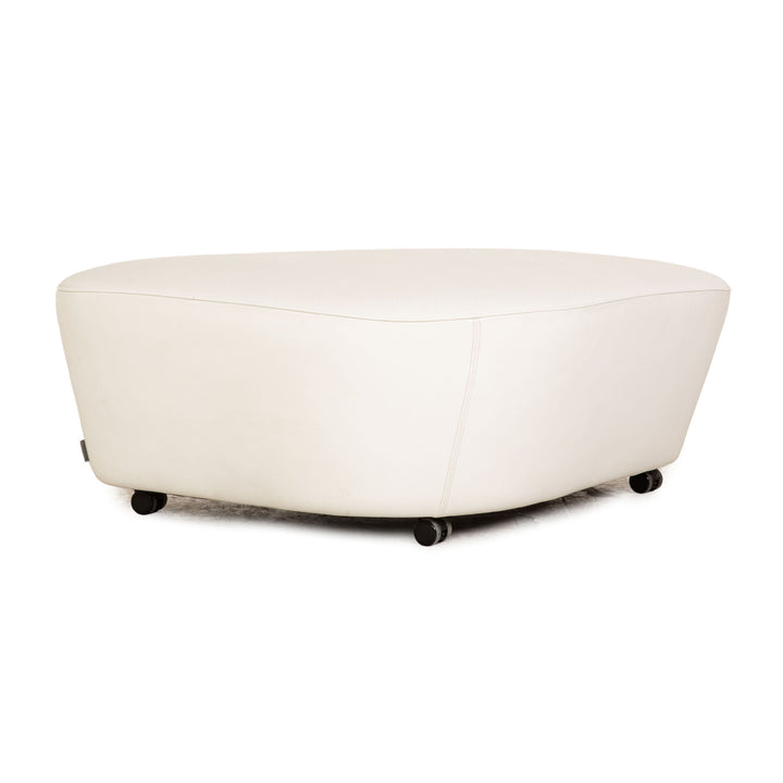 Walter Knoll Drift Leder Hocker Weiß