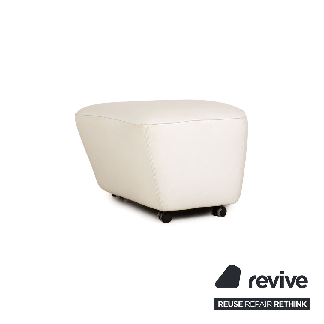 Walter Knoll Drift Leder Hocker Weiß