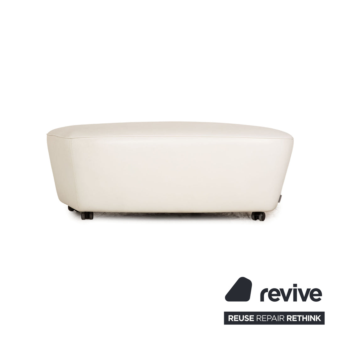 Walter Knoll Drift Leder Hocker Weiß