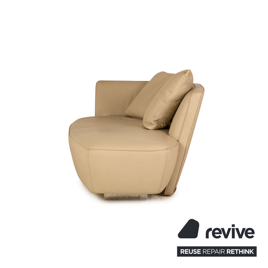 Walter Knoll Drift Leder Sofa Beige Grau Zweisitzer Couch
