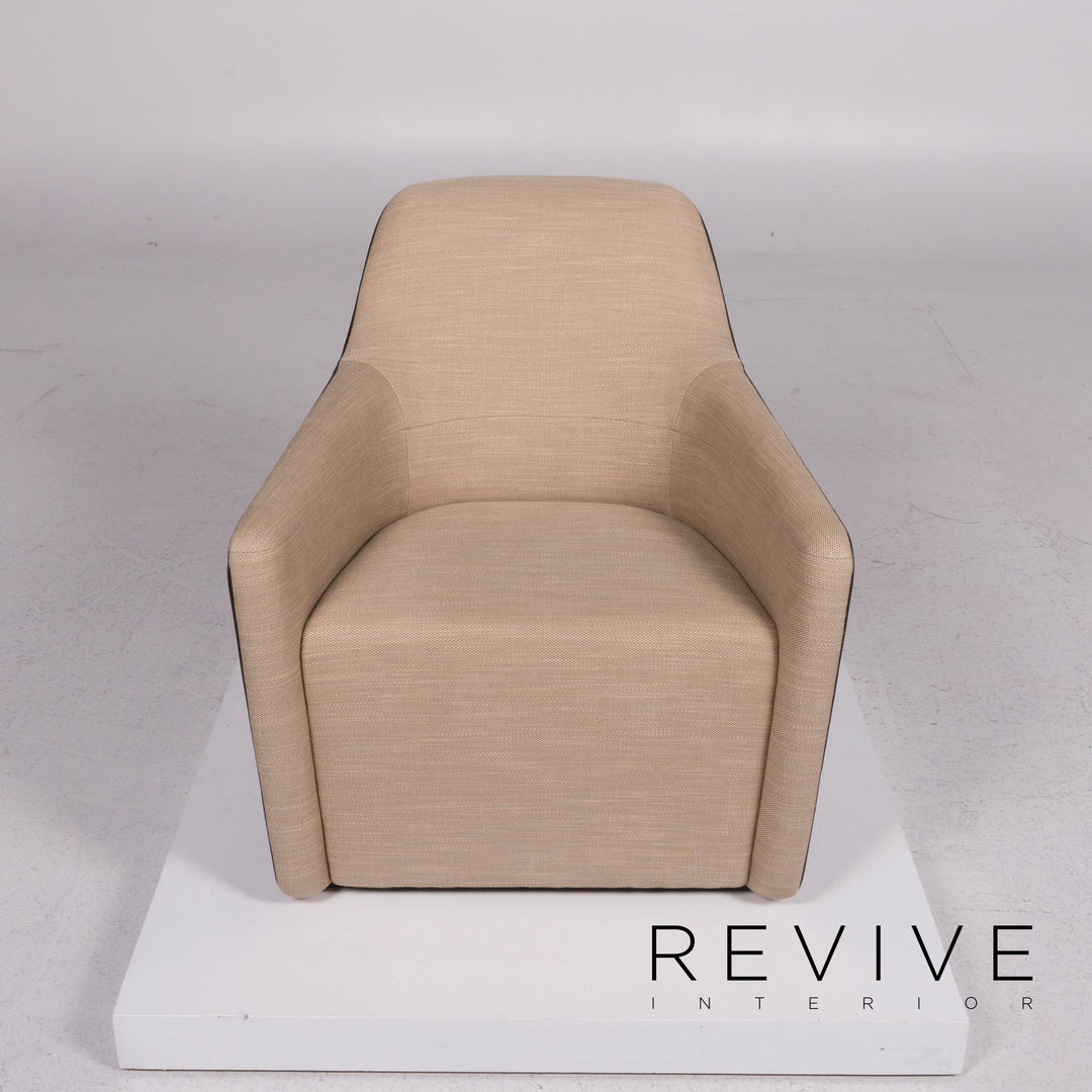 Walter Knoll Foster 520 Leather and Fabric Armchair Brown Part Leather Fabric #11594