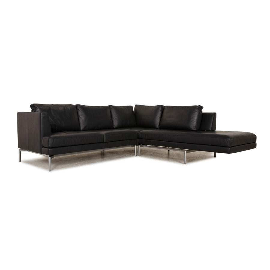 Walter Knoll Good Time Leather Sofa Dark Blue Corner Sofa Function Couch