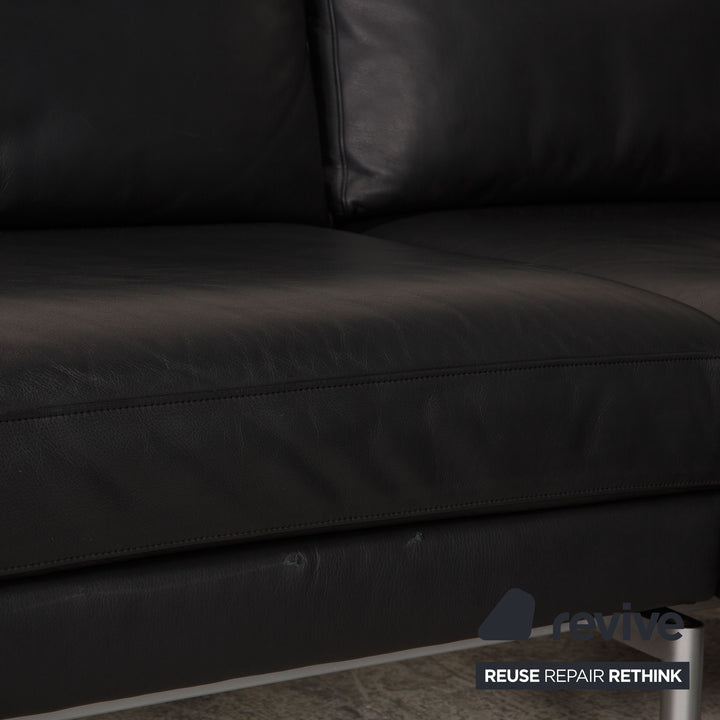 Walter Knoll Good Time Leather Sofa Dark Blue Corner Sofa Function Couch