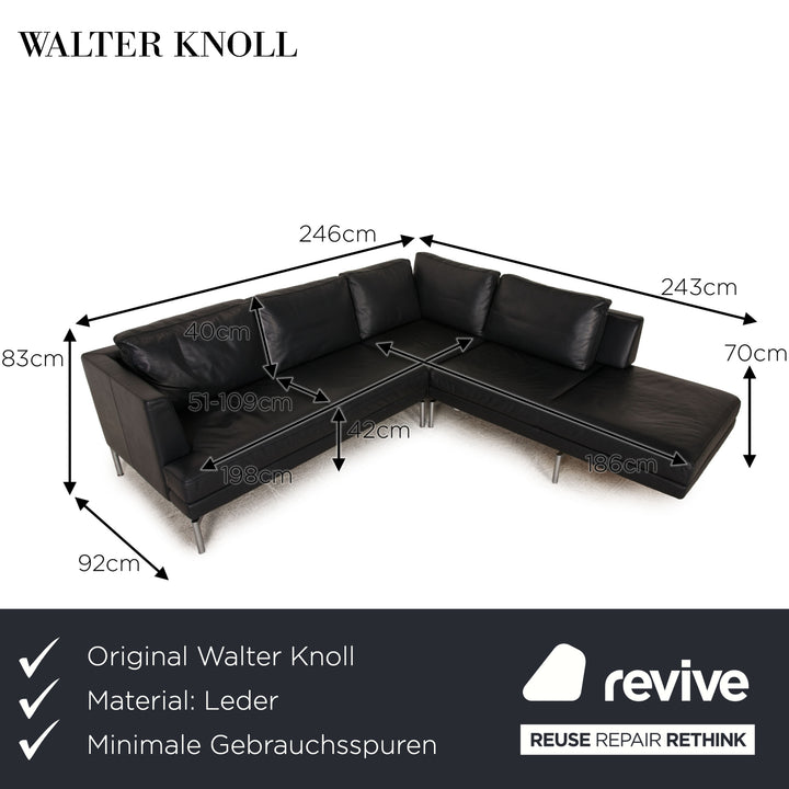 Walter Knoll Good Time Leather Sofa Dark Blue Corner Sofa Function Couch