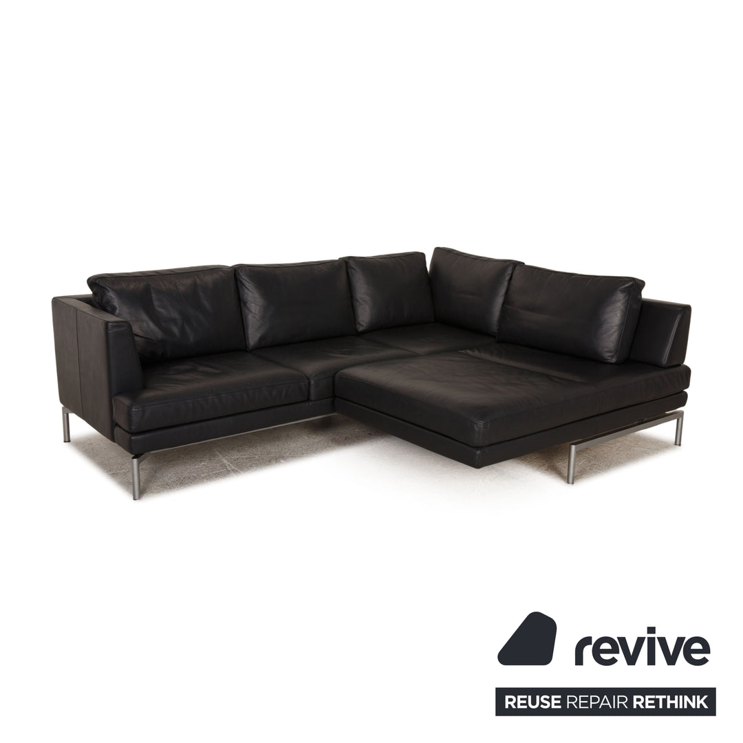 Walter Knoll Good Time Leather Sofa Dark Blue Corner Sofa Function Couch