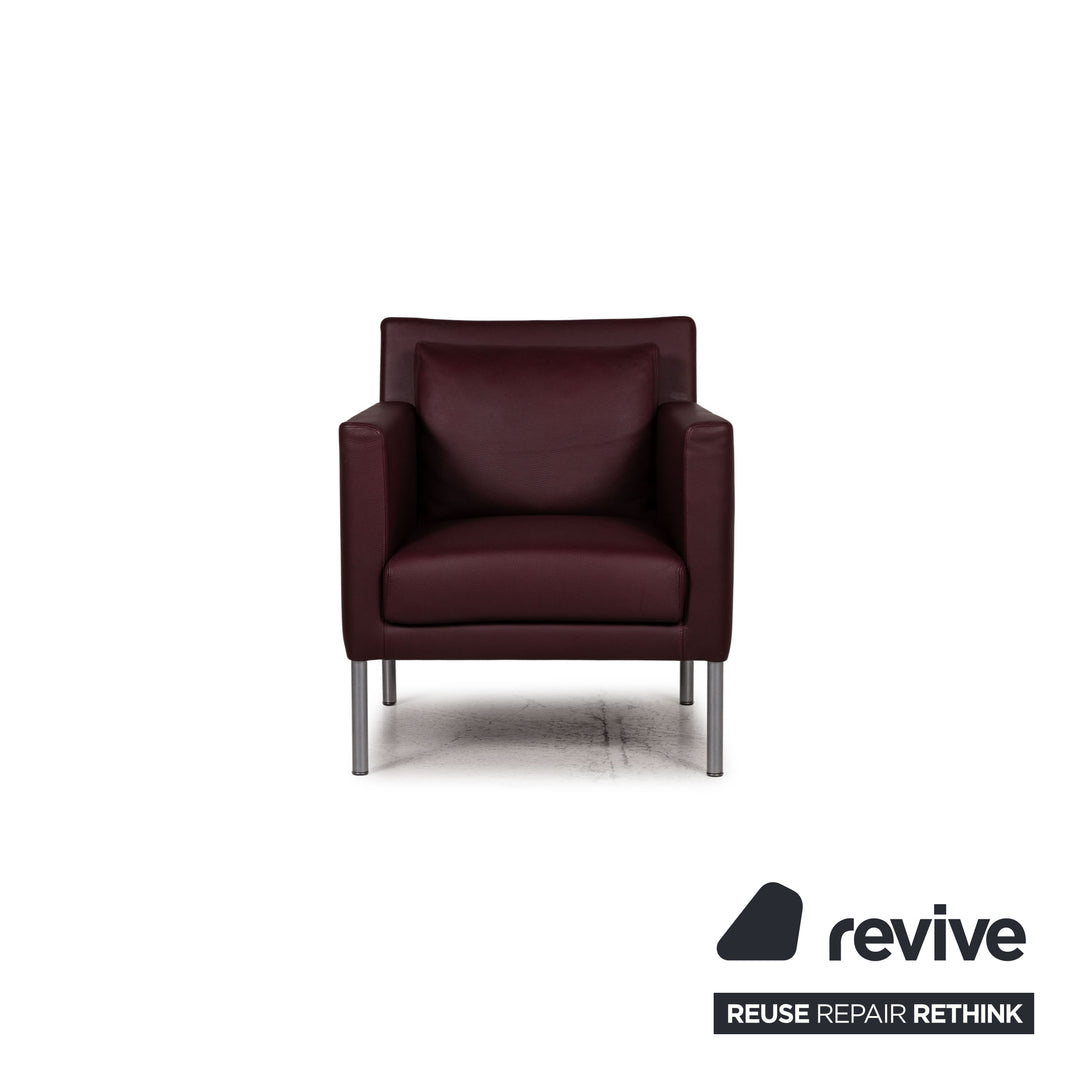 Walter Knoll Fauteuil en cuir Jason rouge foncé