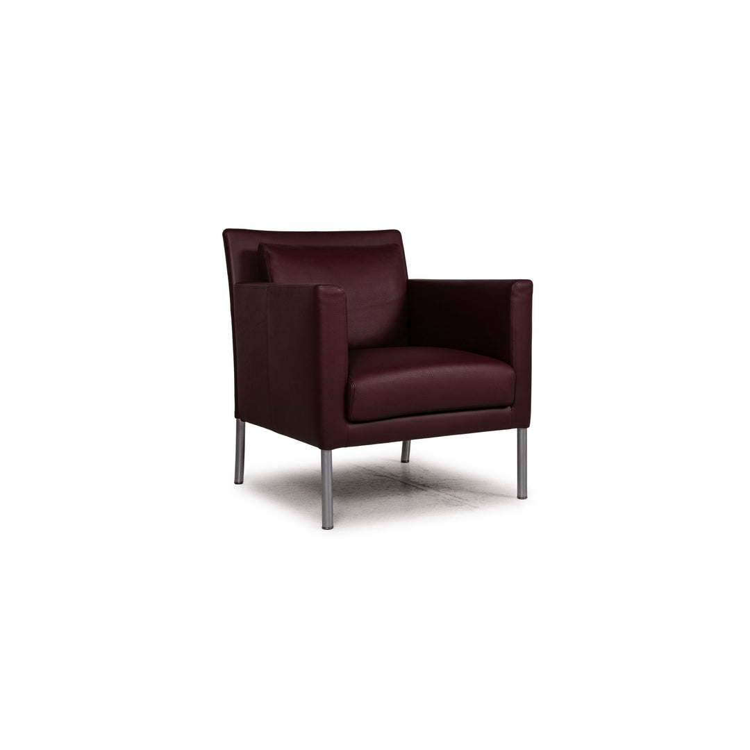 Walter Knoll Fauteuil en cuir Jason rouge foncé