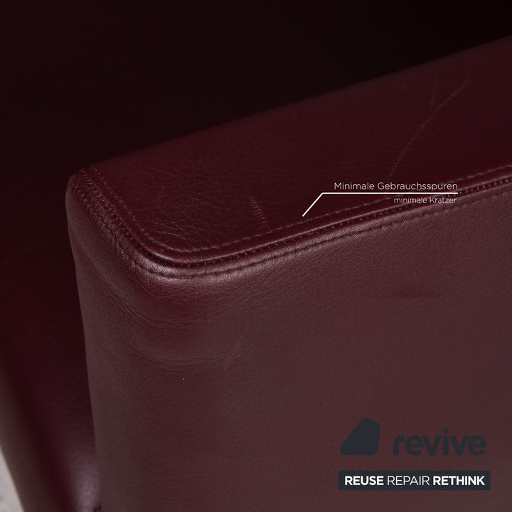 Walter Knoll Fauteuil en cuir Jason rouge foncé