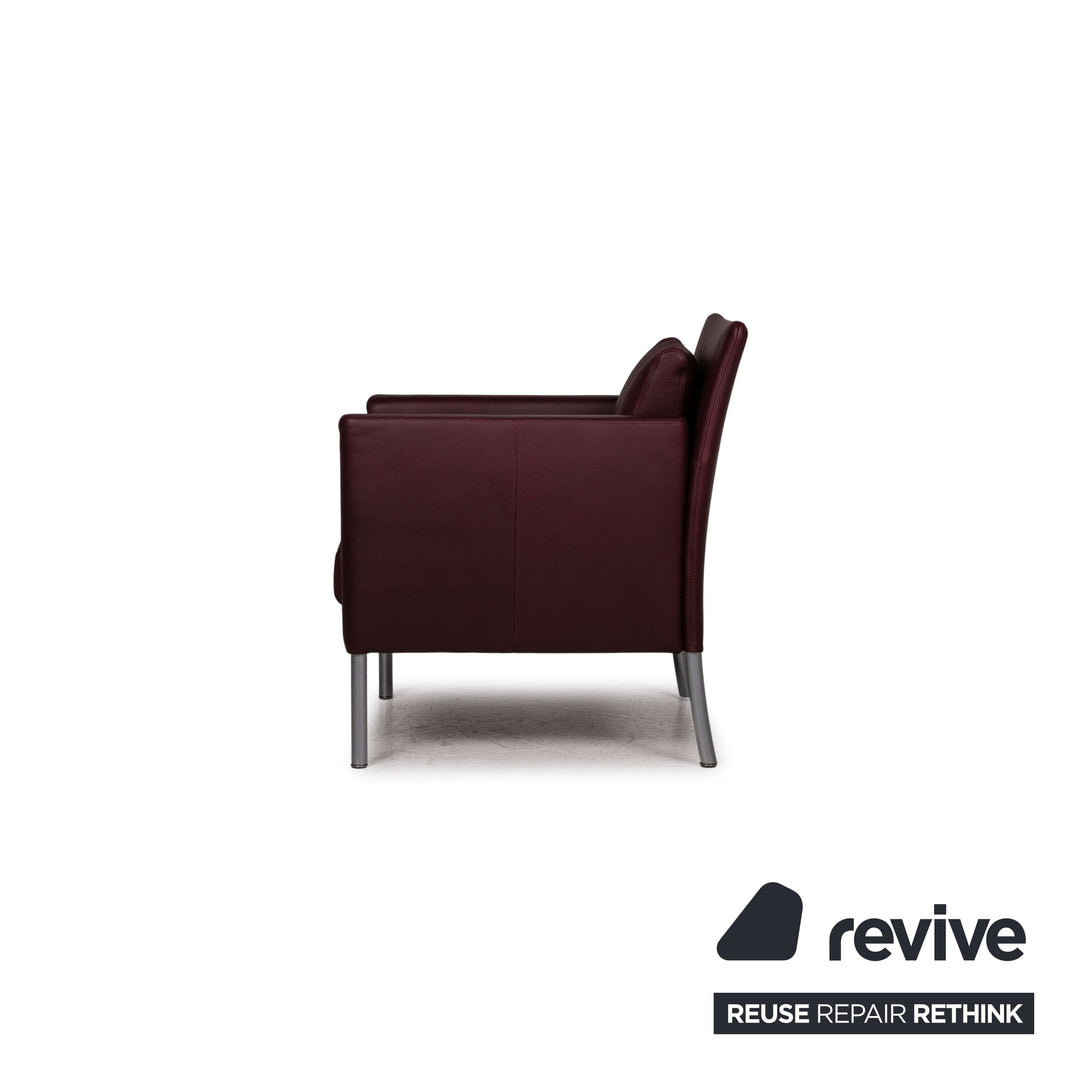 Walter Knoll Fauteuil en cuir Jason rouge foncé