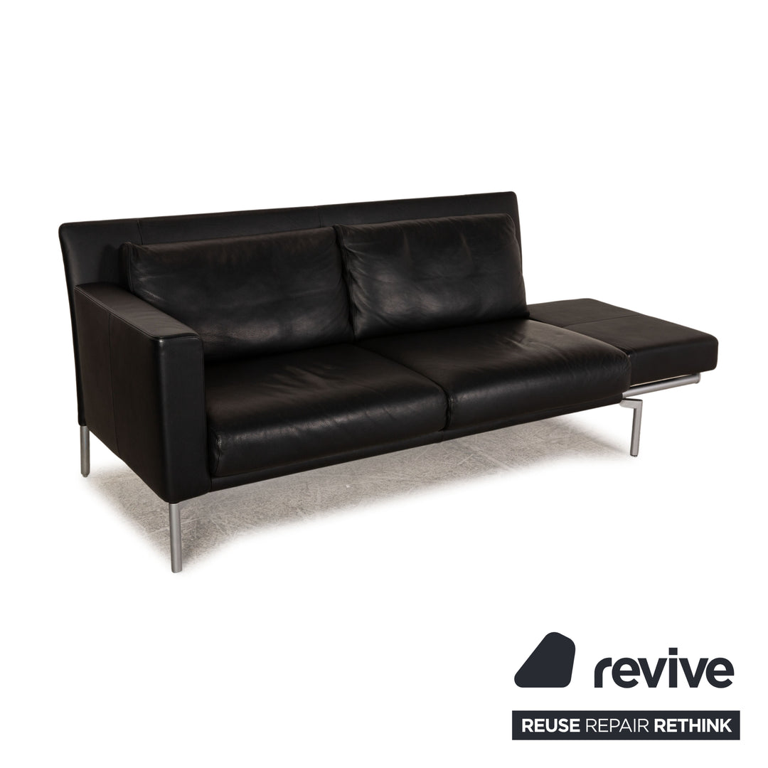 Walter Knoll Jason Leder Sofa Schwarz Zweisitzer Couch Funktion