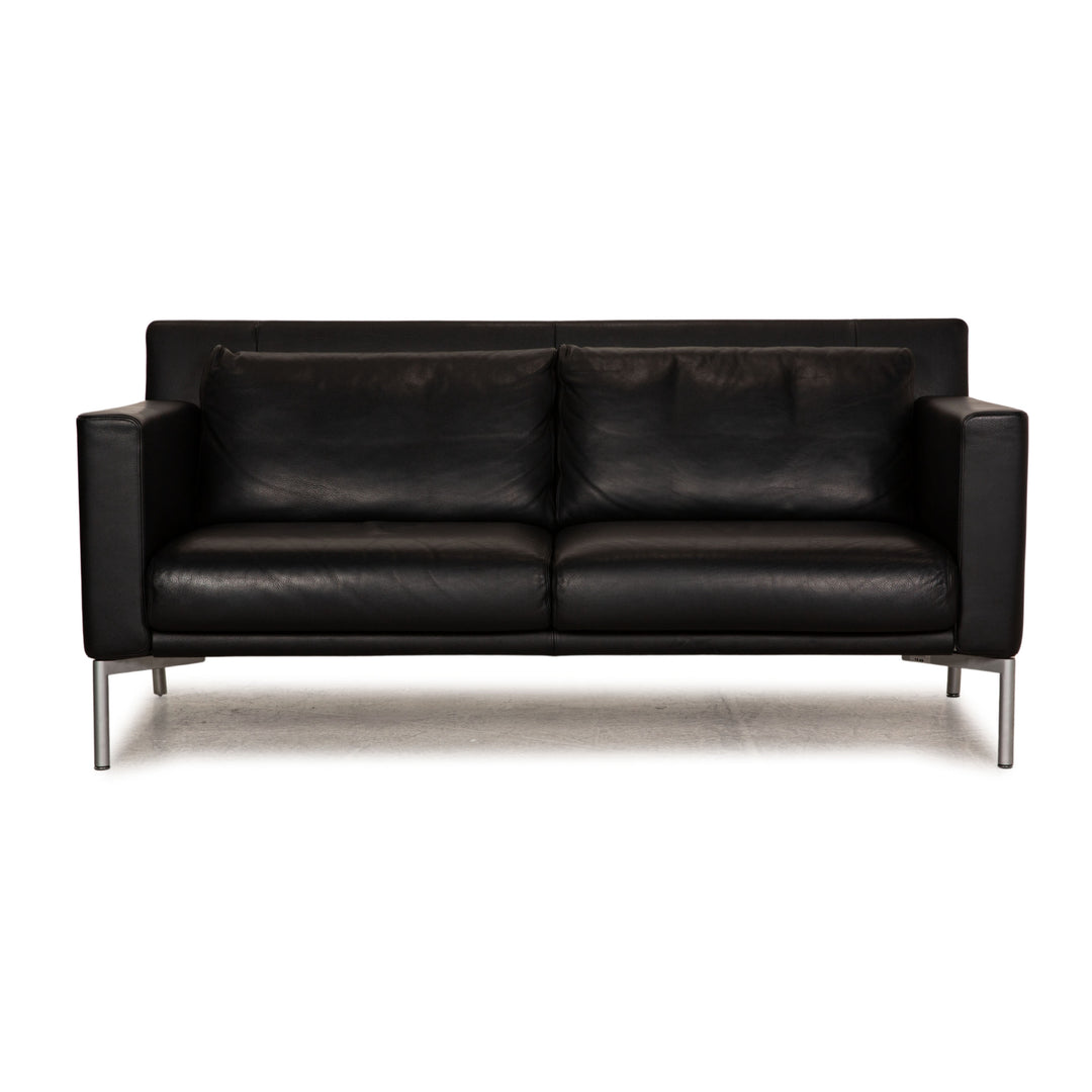 Walter Knoll Jason Leder Sofa Schwarz Zweisitzer Couch Funktion