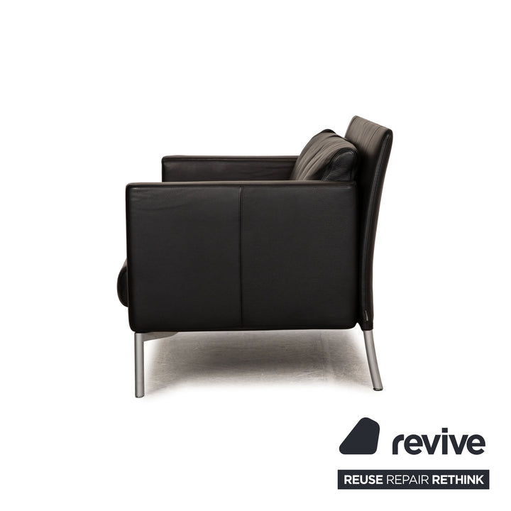 Walter Knoll Jason Leder Sofa Schwarz Zweisitzer Couch Funktion
