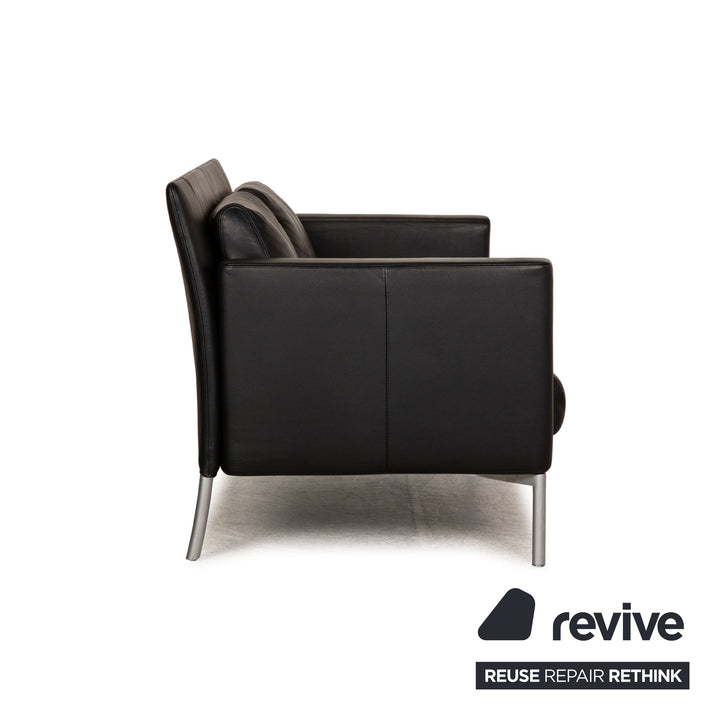 Walter Knoll Jason Leder Sofa Schwarz Zweisitzer Couch Funktion
