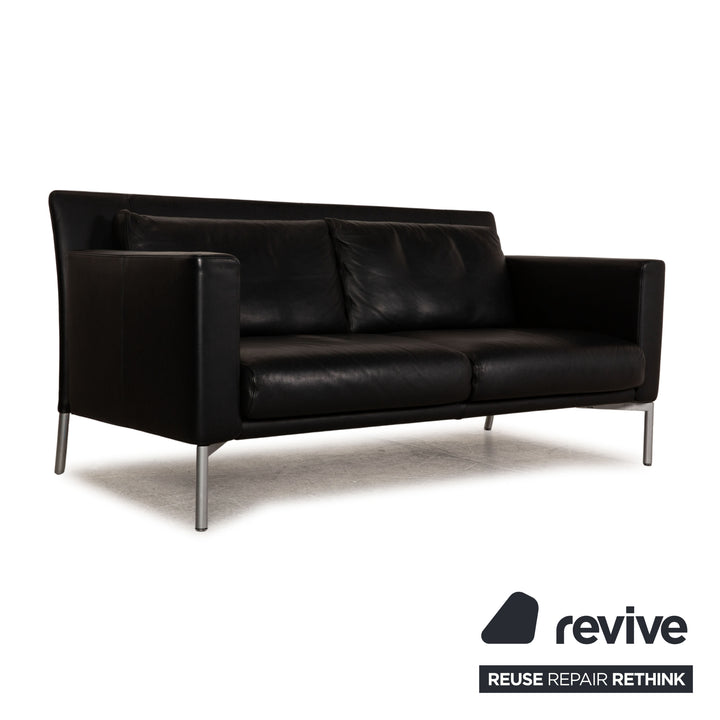 Walter Knoll Jason Leder Sofa Schwarz Zweisitzer Couch Funktion