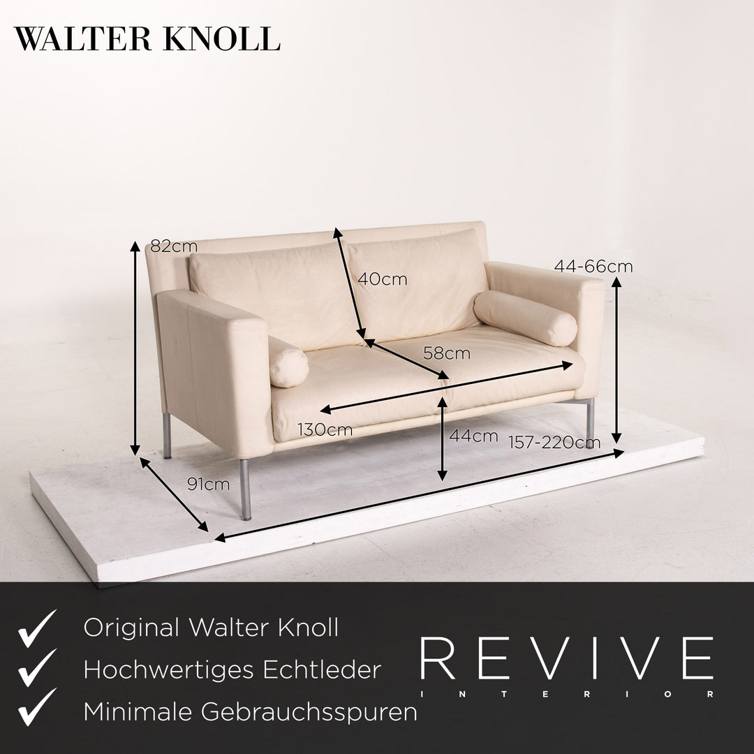Walter Knoll canapé en cuir crème deux places fonction sommeil canapé-lit canapé #14589