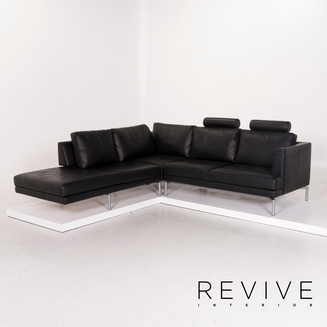 Walter Knoll Leather Sofa Black Corner Sofa #12508