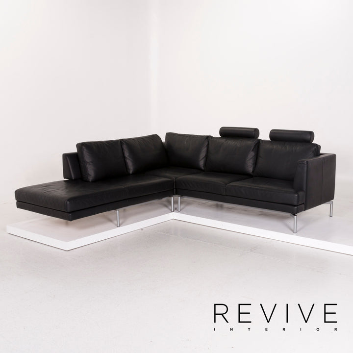 Walter Knoll Leather Sofa Black Corner Sofa #12508