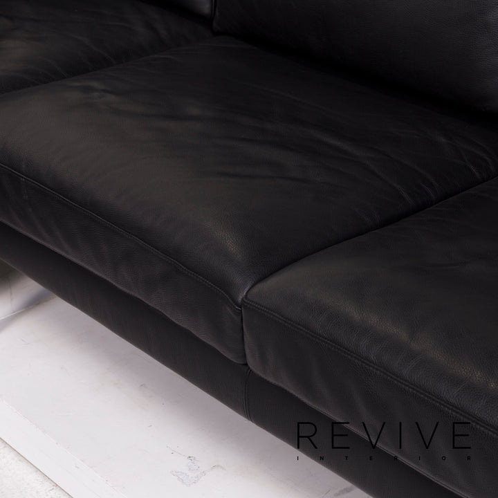 Walter Knoll Leather Sofa Black Corner Sofa #12508