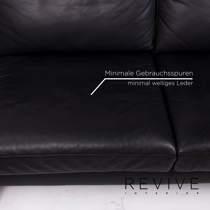 Walter Knoll Leather Sofa Black Corner Sofa #12508