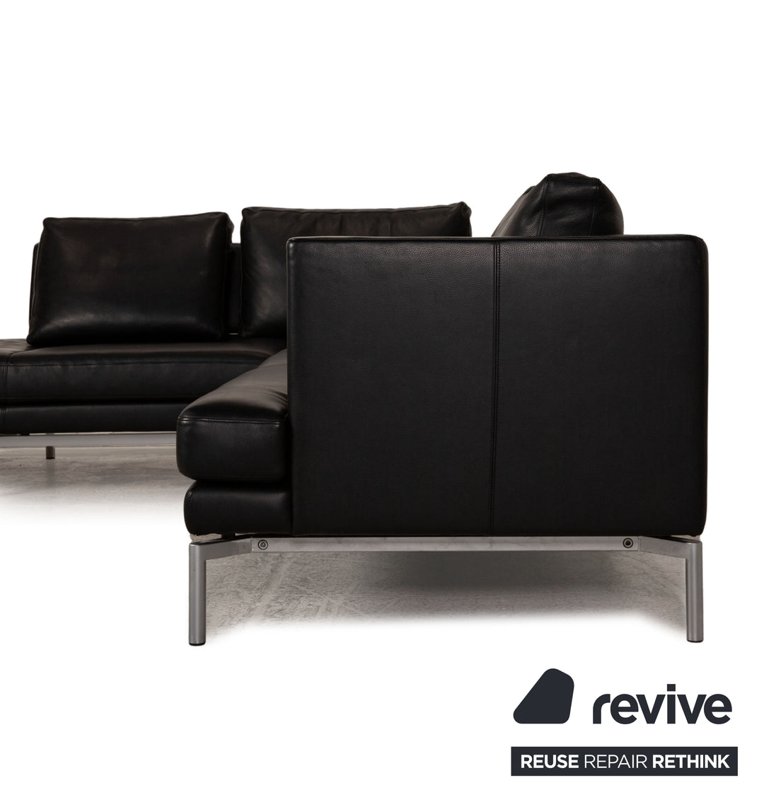 Walter Knoll Leder Sofa Schwarz Ecksofa Couch