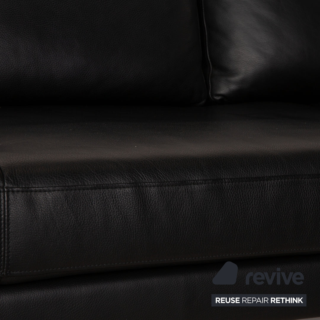 Walter Knoll Leder Sofa Schwarz Ecksofa Couch