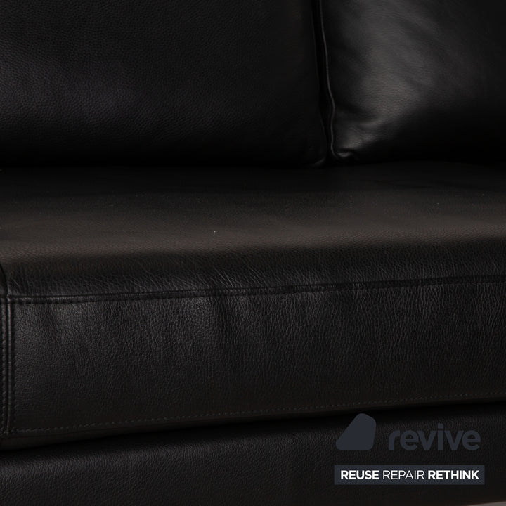 Walter Knoll Leder Sofa Schwarz Ecksofa Couch