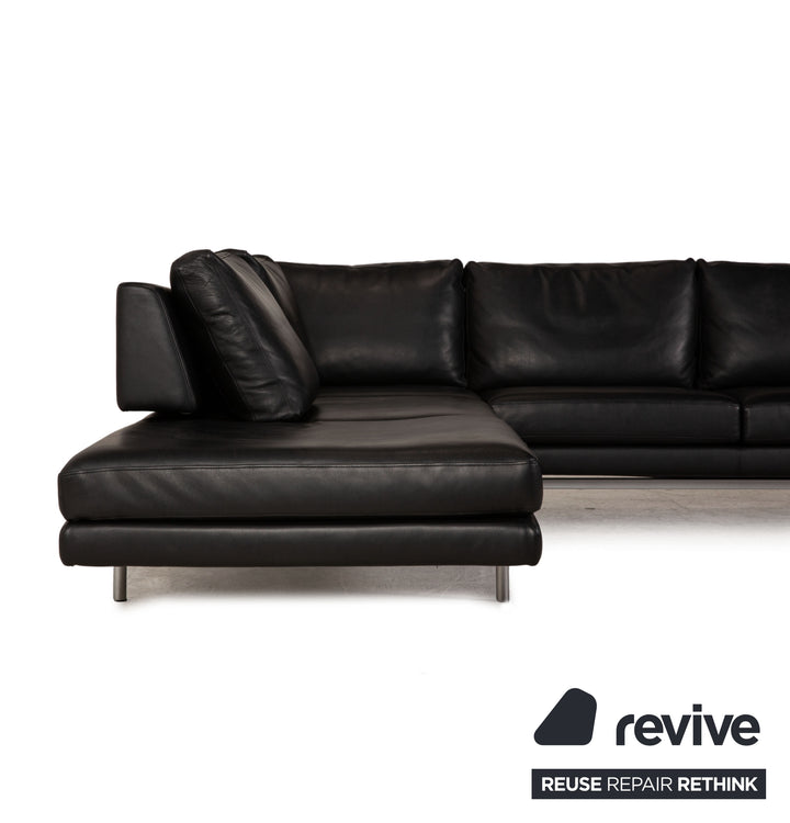 Walter Knoll Leder Sofa Schwarz Ecksofa Couch