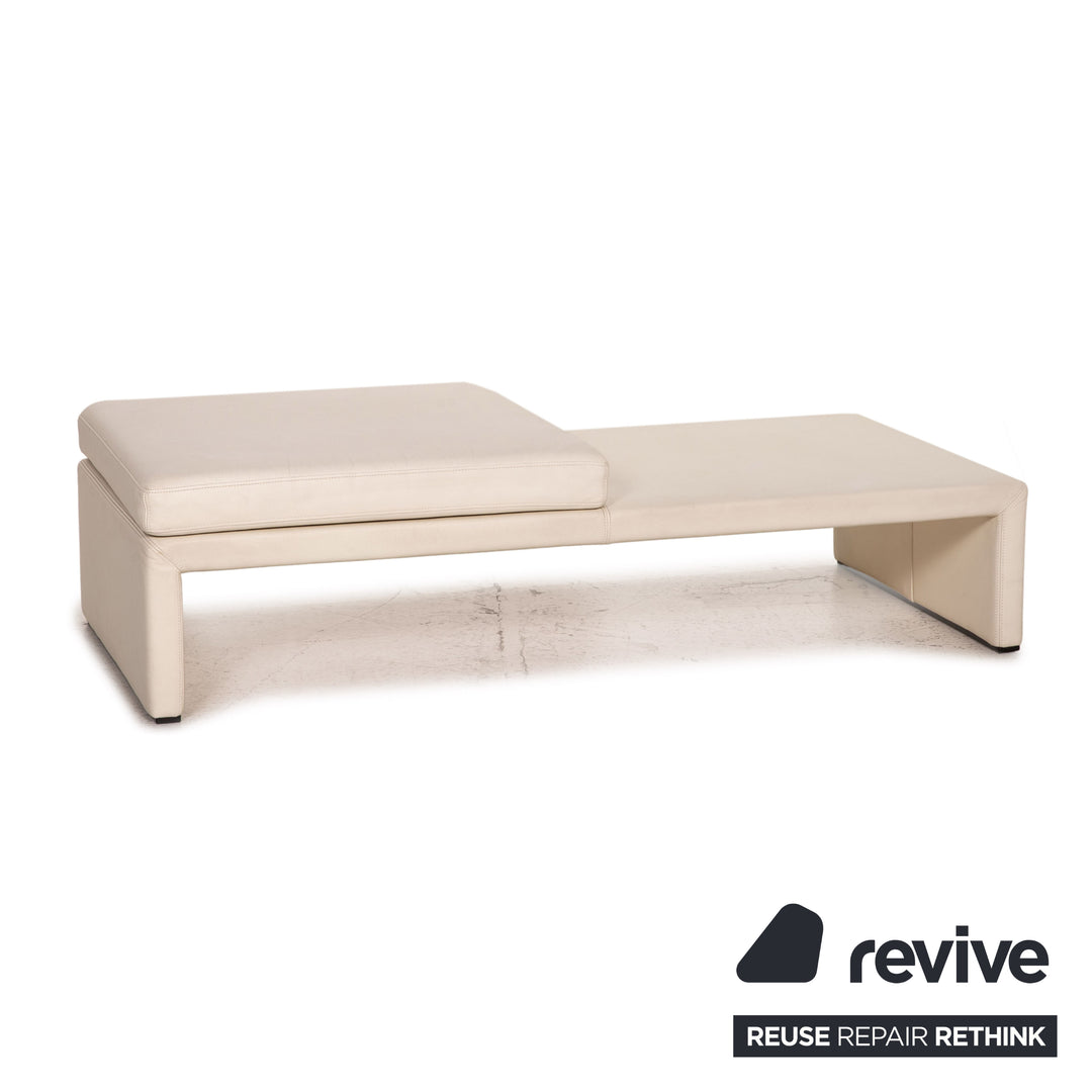 Walter Knoll canapé en cuir banc tabouret banc crème