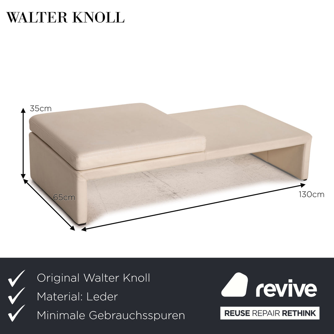 Walter Knoll canapé en cuir banc tabouret banc crème