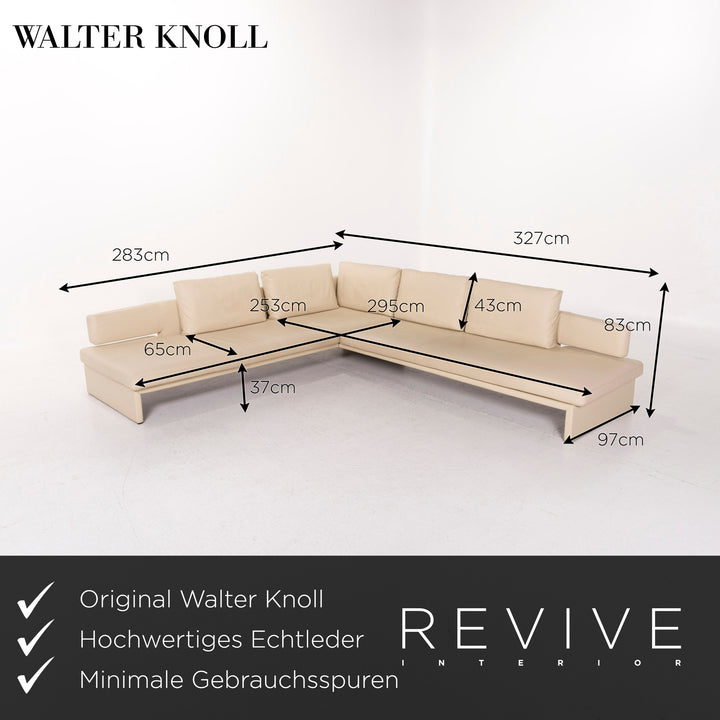Walter Knoll Together Leder Sofa Creme Ecksofa #12347