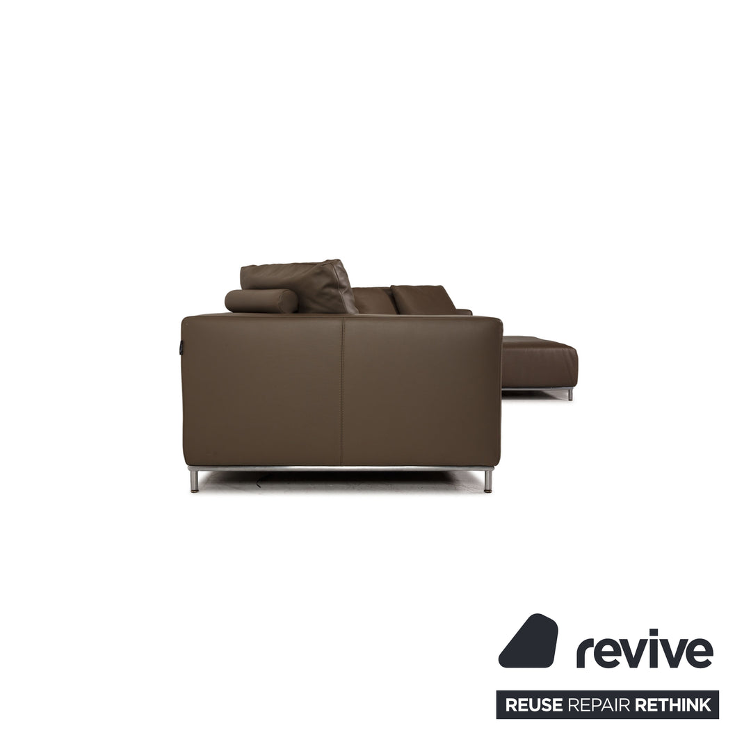 Who's Perfect Granada Leder Ecksofa Grau Taupe Sofa Couch