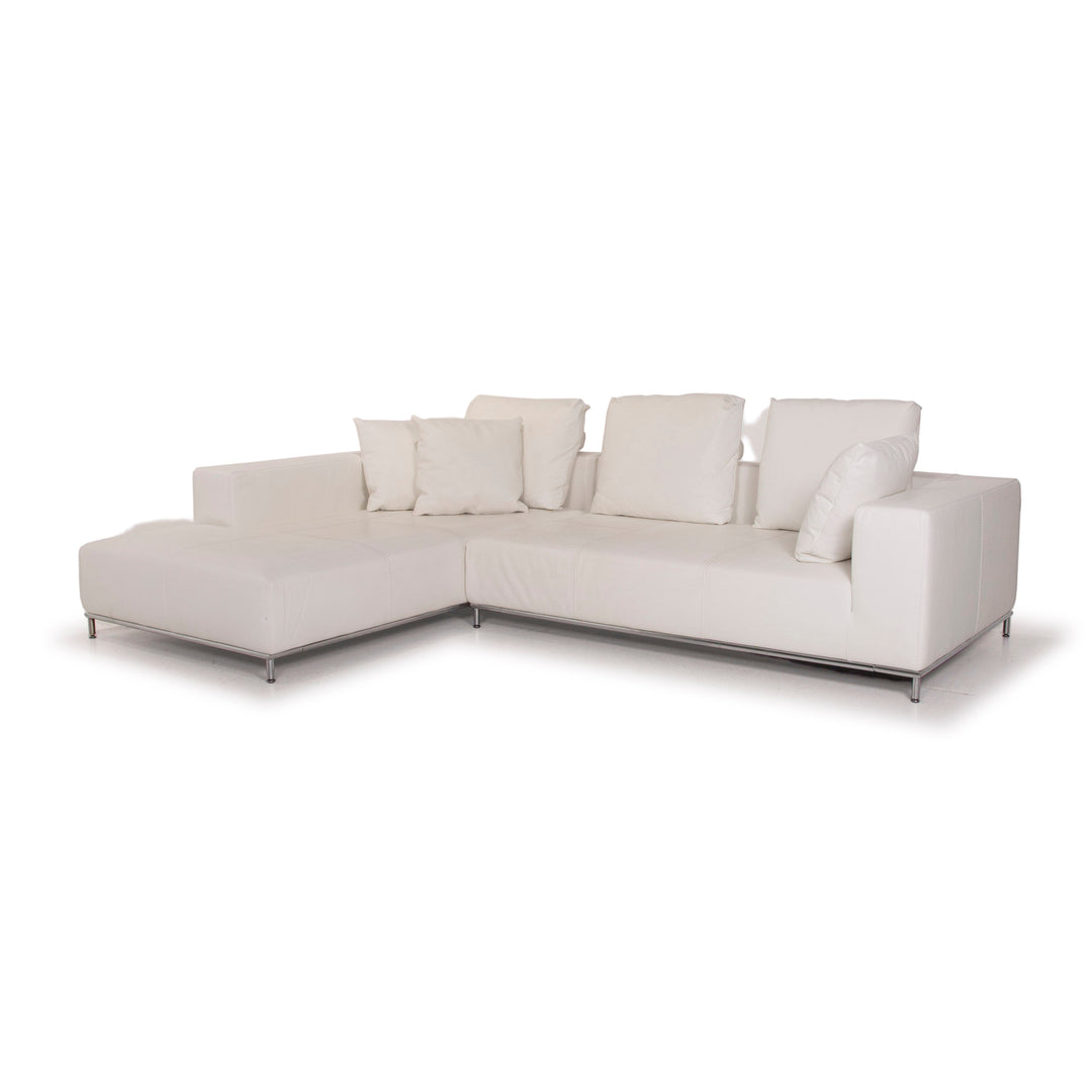 Who's Perfect Granada Leder Sofa Weiß Ecksofa #14753
