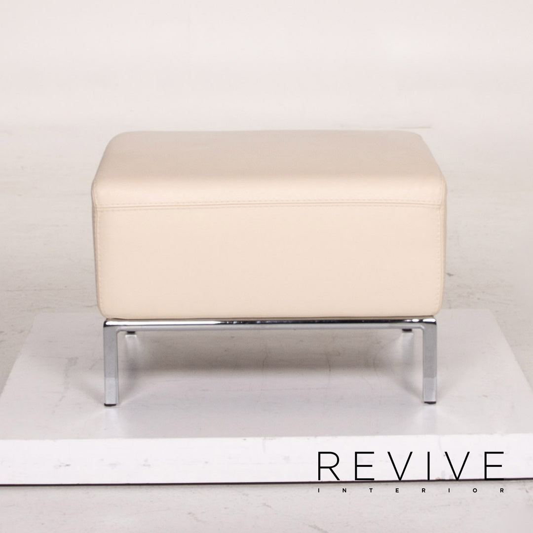 Who's Perfect Leder Hocker Creme #14771