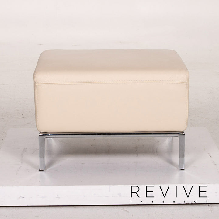 Who's Perfect Leder Hocker Creme #14771
