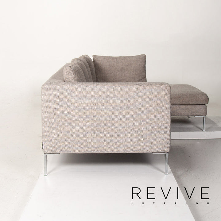 Who's Perfect Luca – canapé d'angle en tissu gris, #14472