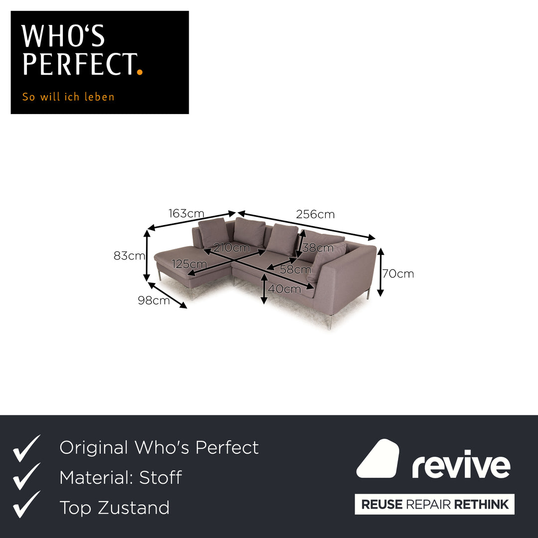 Who's Perfect Luca Stoff Ecksofa Grau Sofa Couch