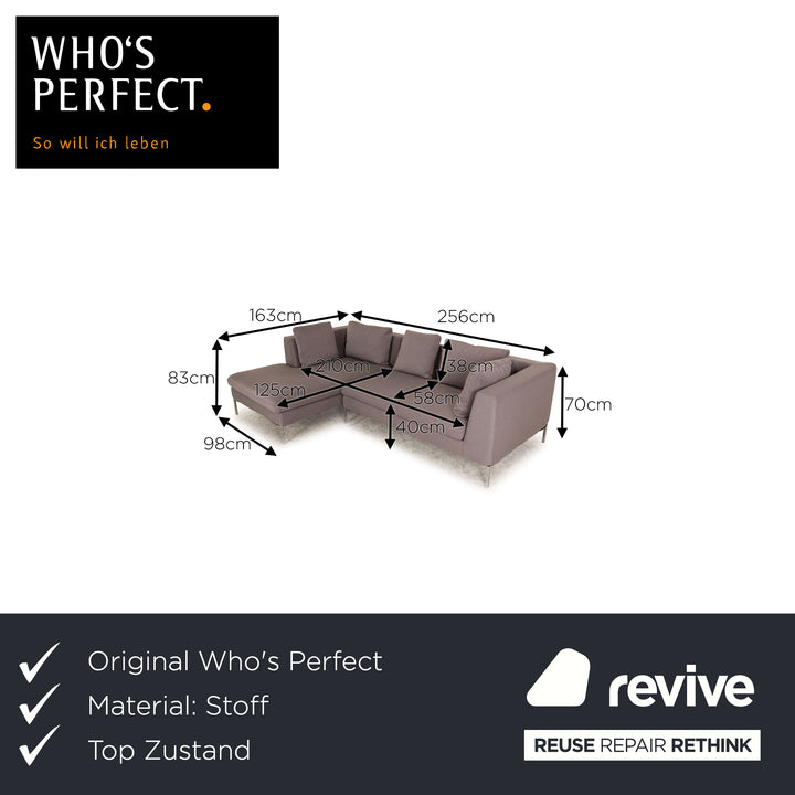Who's Perfect Luca Stoff Ecksofa Grau Sofa Couch