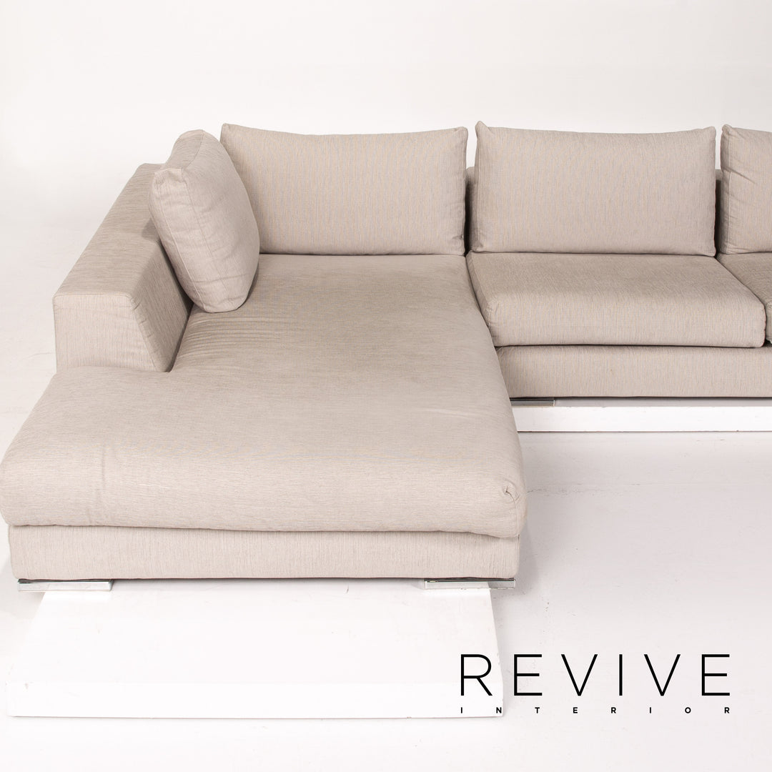 Who's Perfect Fabric Corner Sofa Cream Sofa Couch #13763