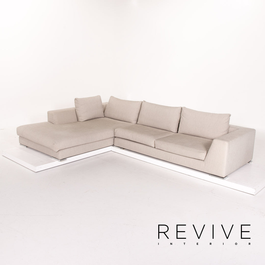 Who's Perfect Fabric Corner Sofa Cream Sofa Couch #13763