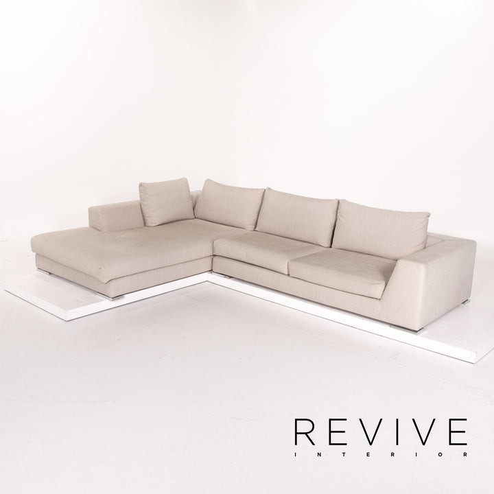 Who's Perfect Fabric Corner Sofa Cream Sofa Couch #13763