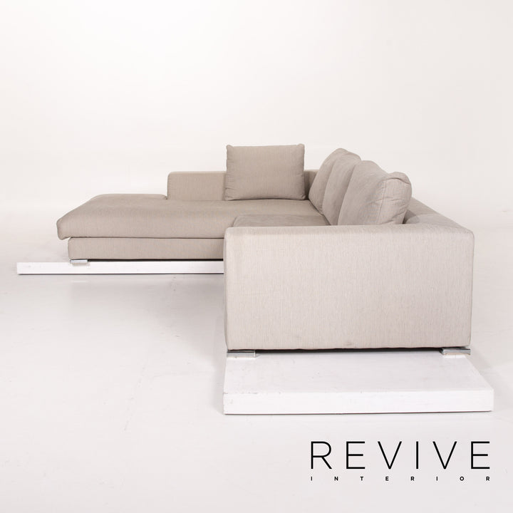 Who's Perfect Fabric Corner Sofa Cream Sofa Couch #13763