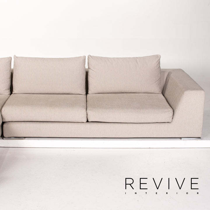 Who's Perfect Fabric Corner Sofa Cream Sofa Couch #13763
